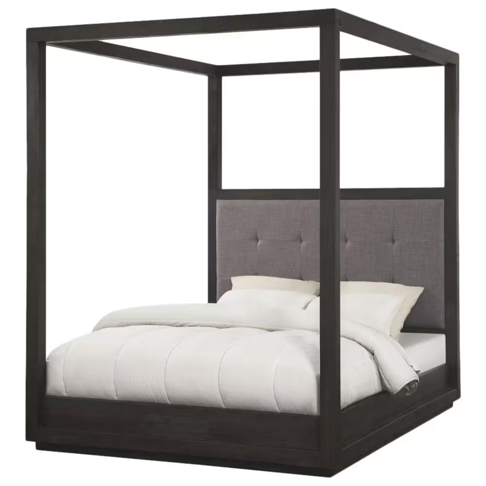 Urban Home Oxford Queen Canopy Bed in Oxford Gray