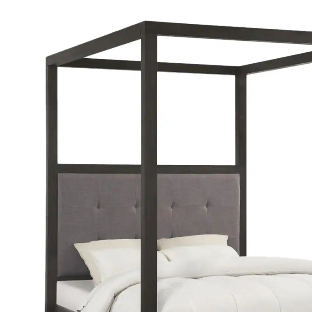 Urban Home Oxford Queen Canopy Bed in Oxford Gray