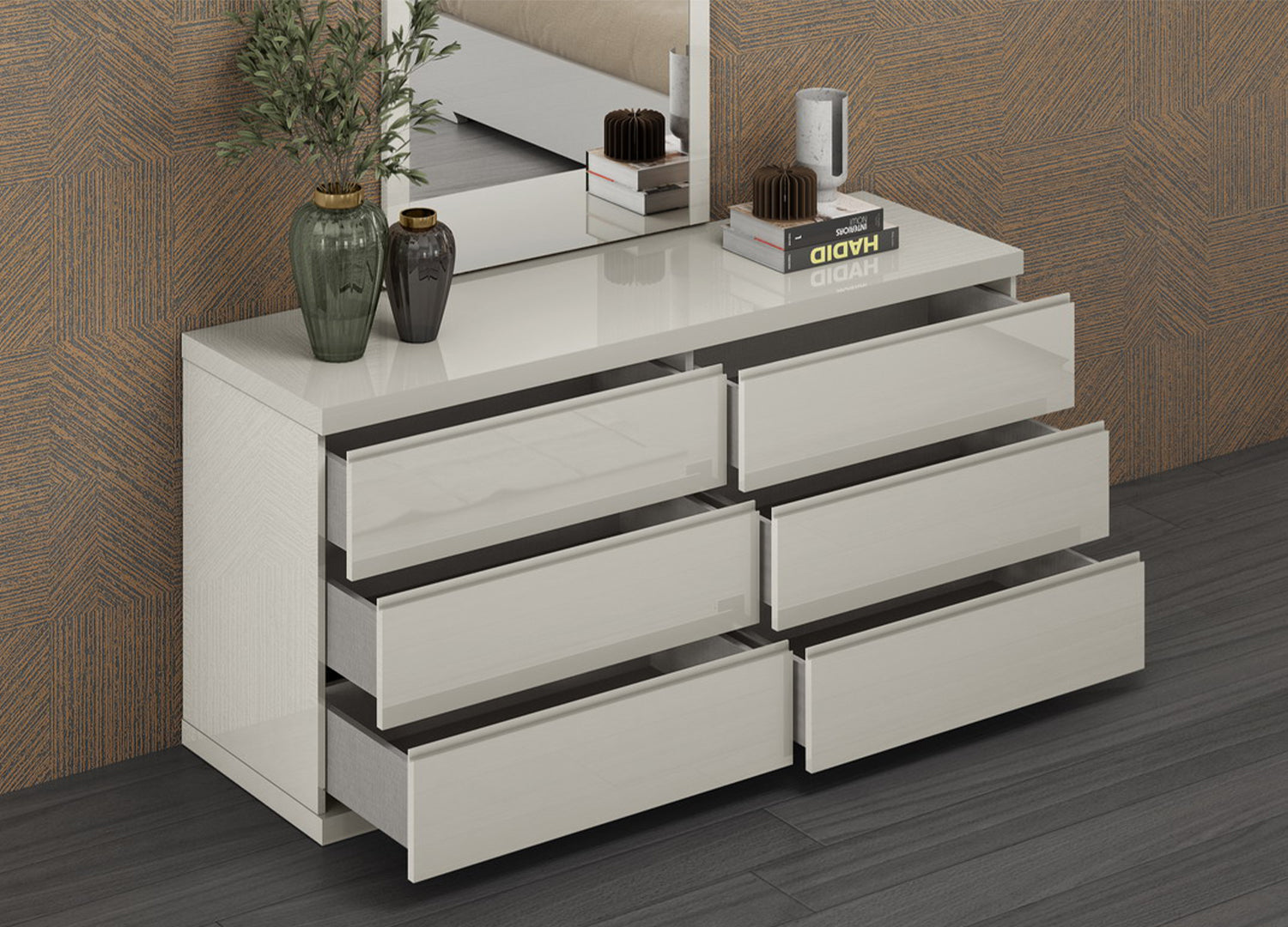 Ambrossi Light Gray Double Contemporary Dressers