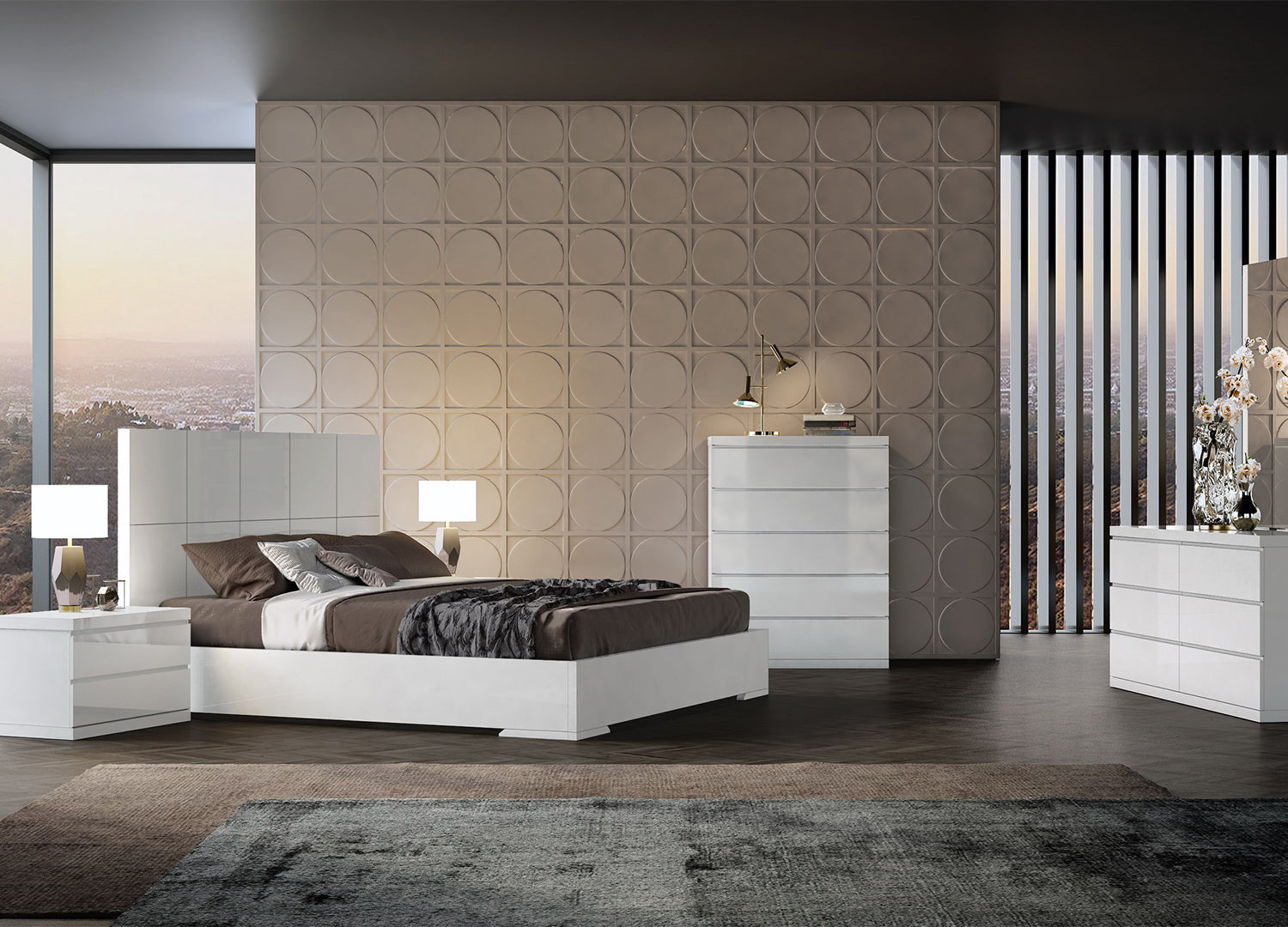 Ambrossi White Contemporary Beds
