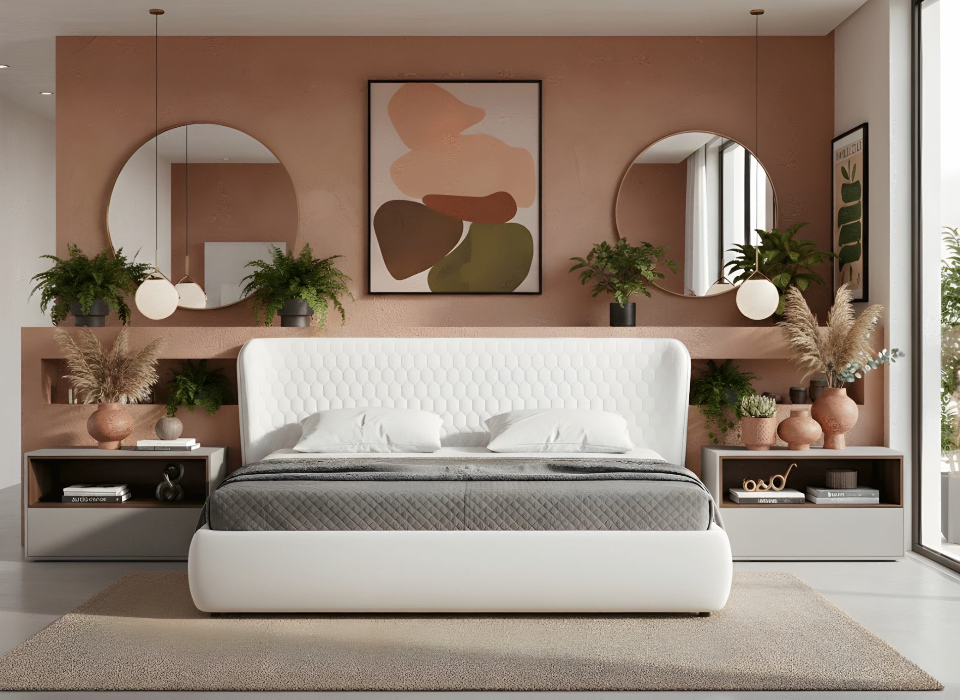 Agora White Storage Contemporary Bed