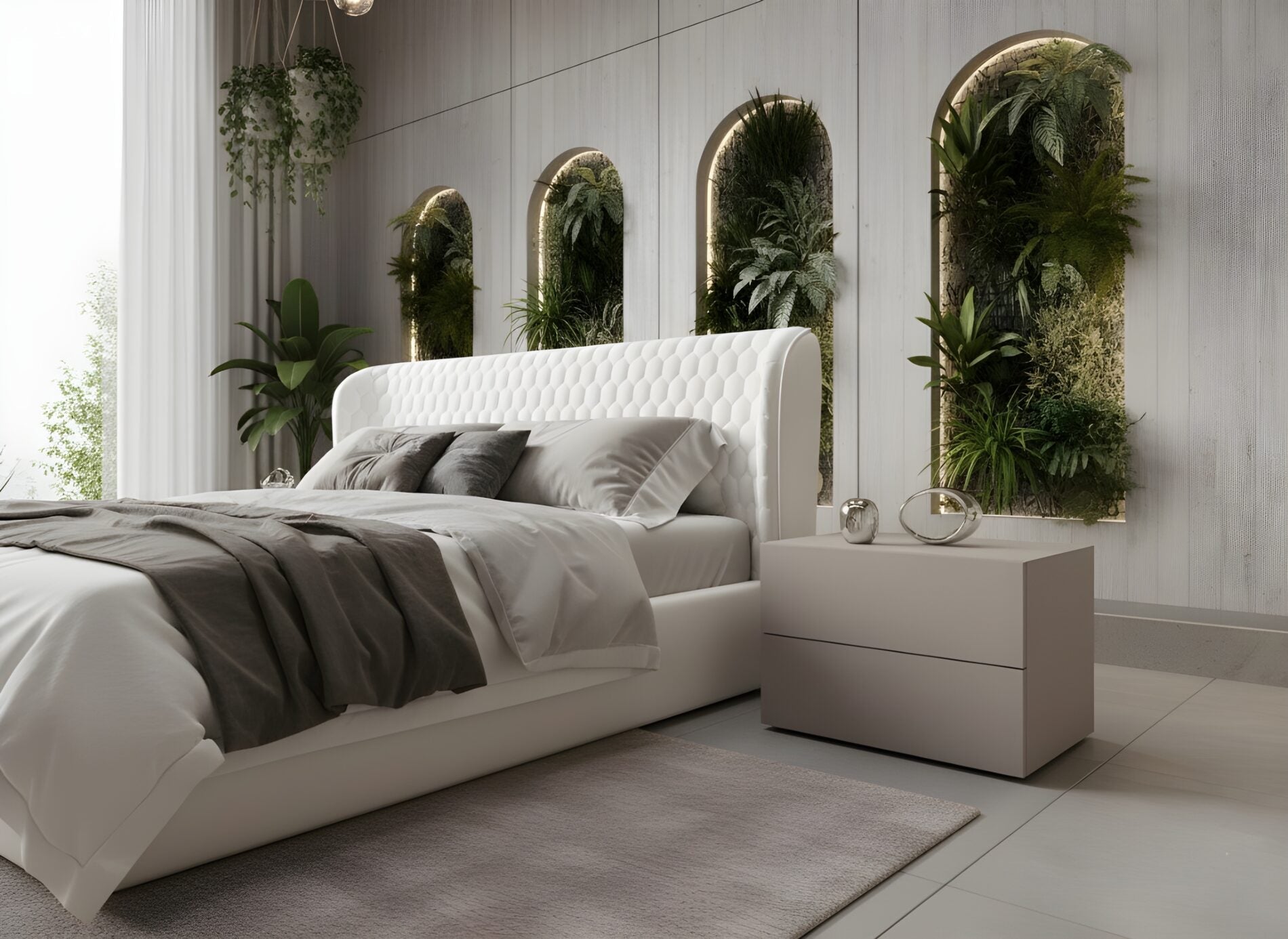 Agora White Storage Contemporary Bed