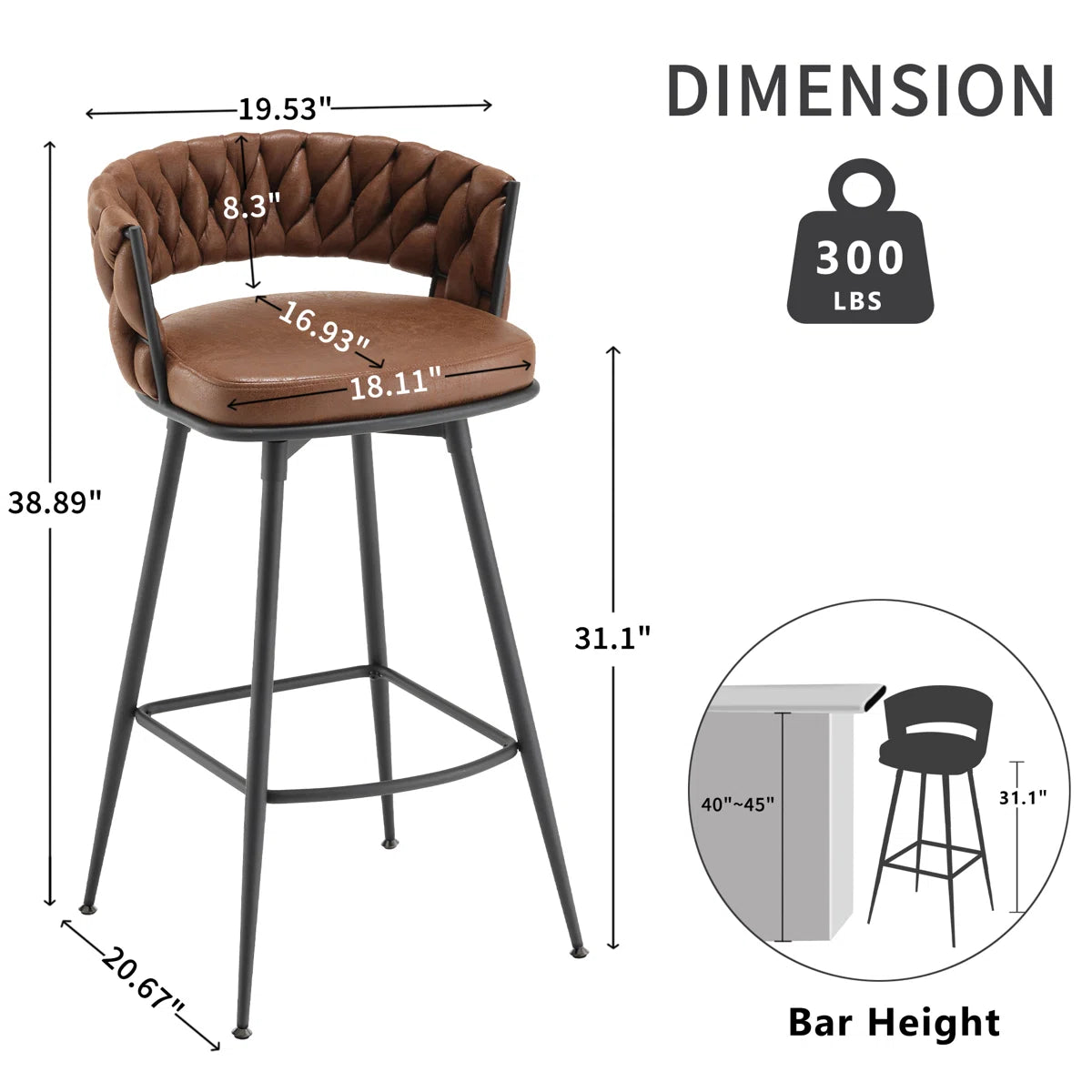 Kymberlynn Swivel Upholstered Low Back Bar & Counter Stool With Metal Frame (Set of 2)