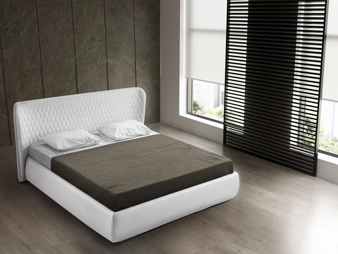Agora White Storage Contemporary Bed