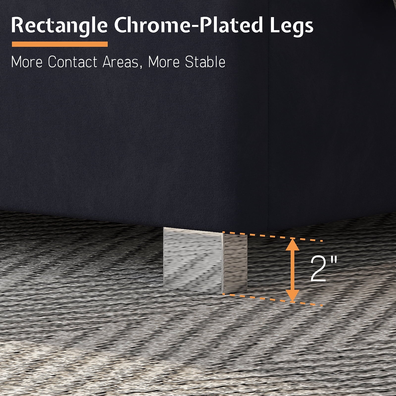 PLAUIN King Size Bed Frame with 58" tall Headboard, Velvet Upholstered Platform bed with Channel Tufted Wingback Headboard and Plating Trim, Black