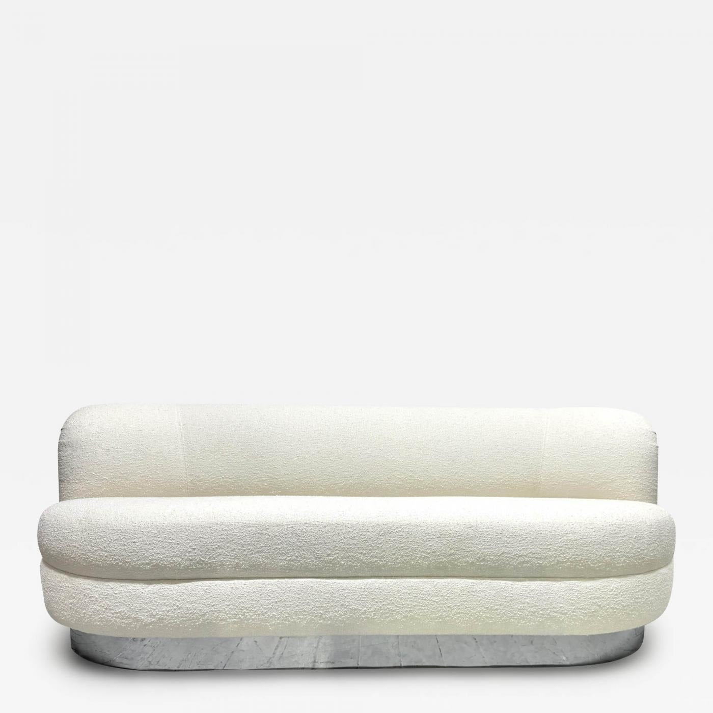 1970s Curved Sofa in Bouclé