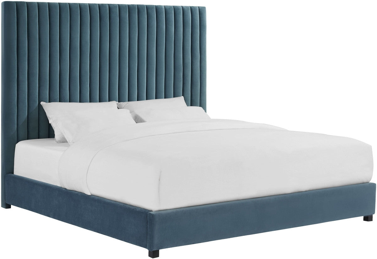Alessandra Sea Blue Velvet Contemporary Beds