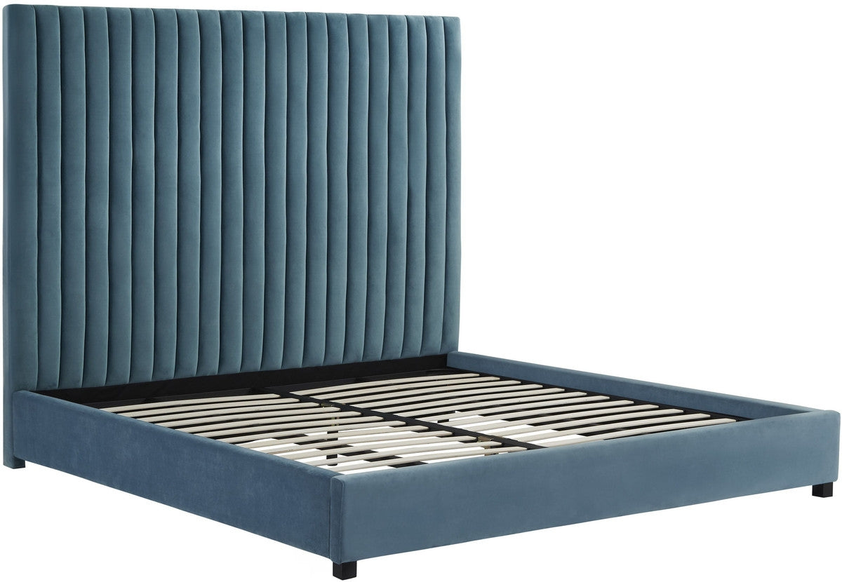 Alessandra Sea Blue Velvet Contemporary Beds