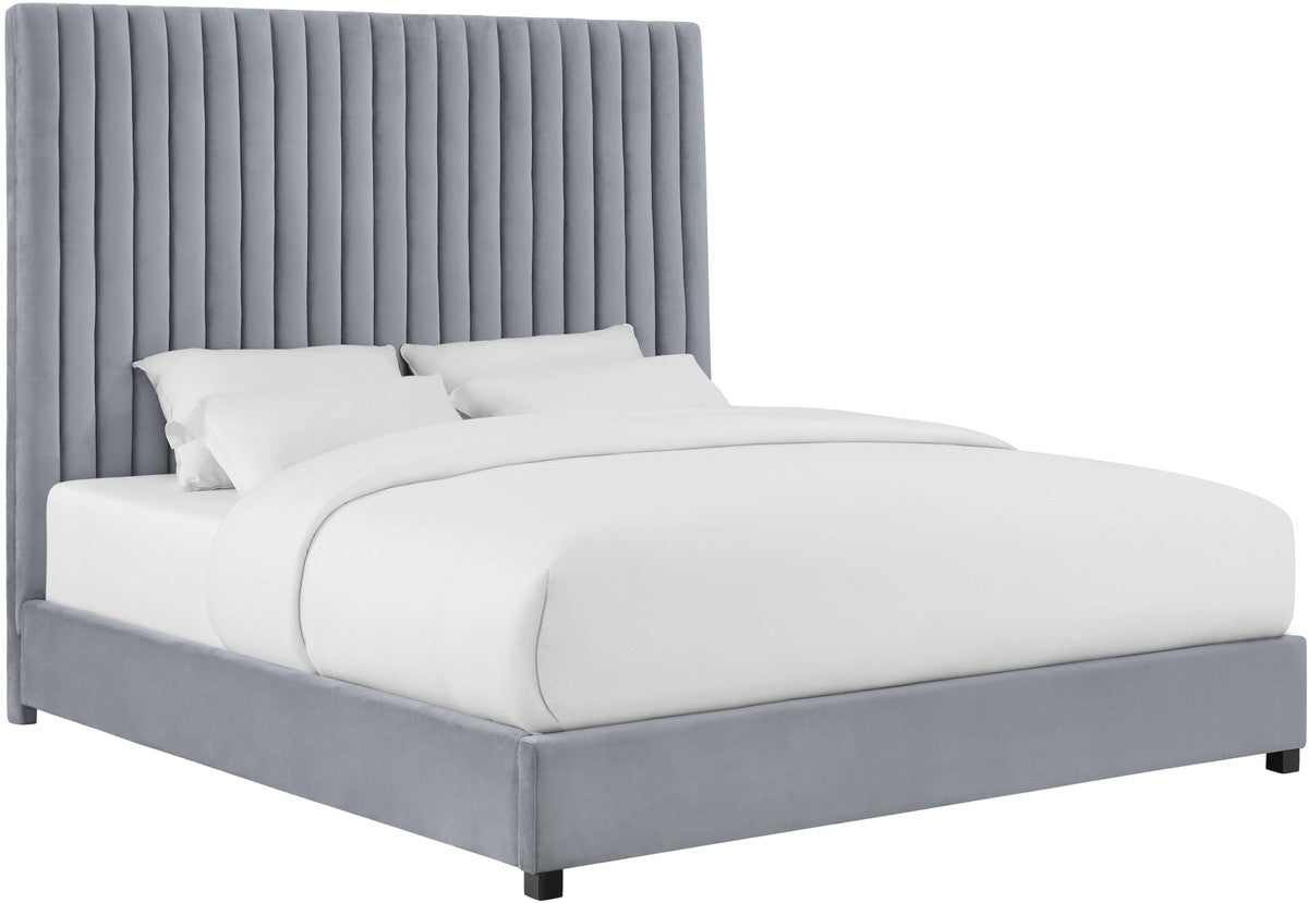 Alessandra Grey Velvet Contemporary Beds