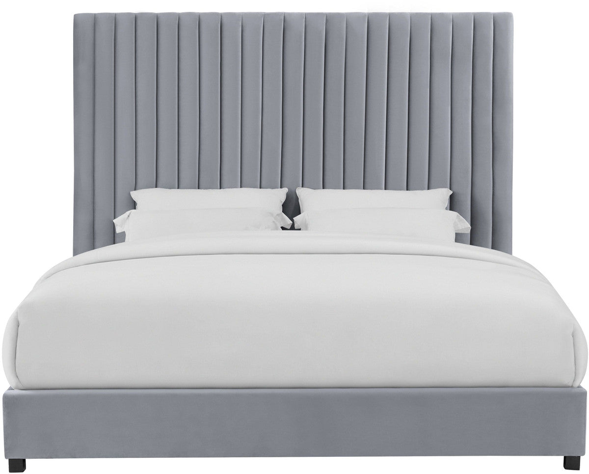 Alessandra Grey Velvet Contemporary Beds
