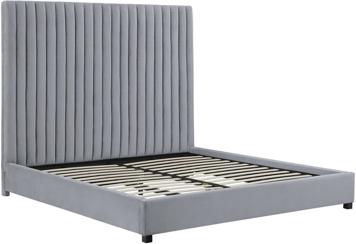 Alessandra Grey Velvet Contemporary Beds